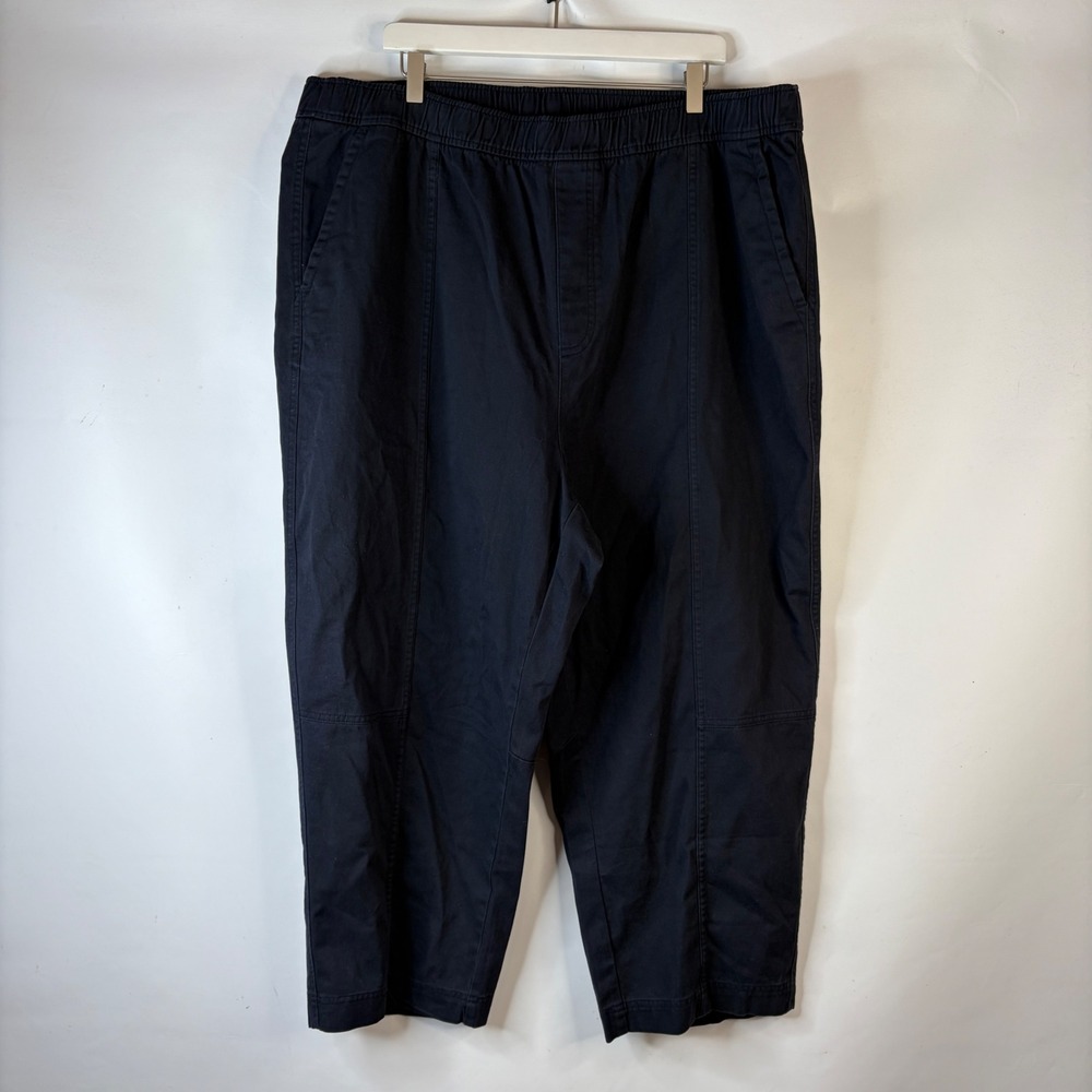 Old Navy Pants Women 2X Navy Blue High Rise Comfort Waistband Cropped Pull On